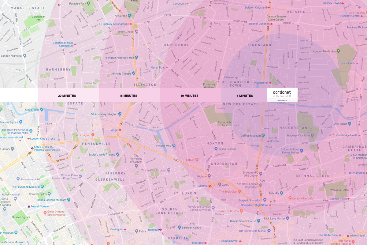 IT Support Map for E8, Hackney, London