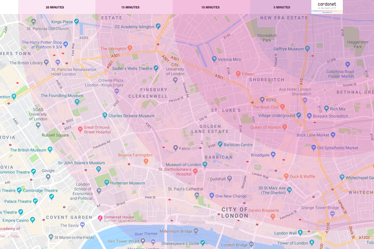 IT Support Map for EC1, City of London