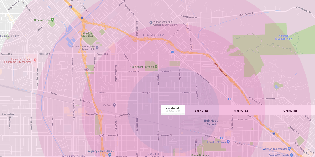 IT Support Map for Sun Valley, California