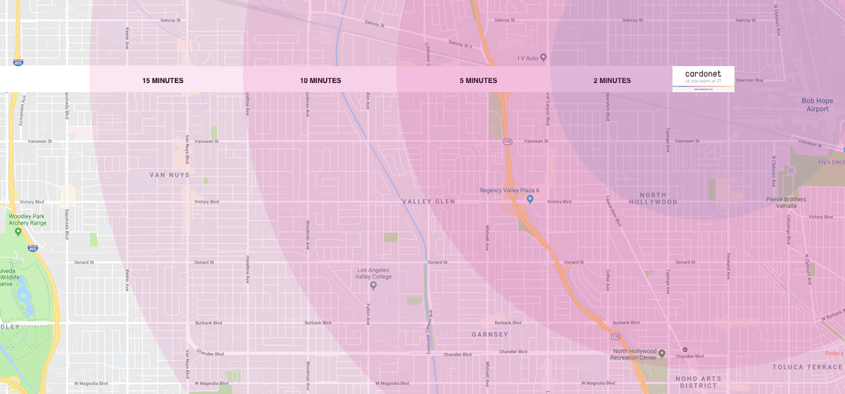 IT Support Map for Van Nuys, California