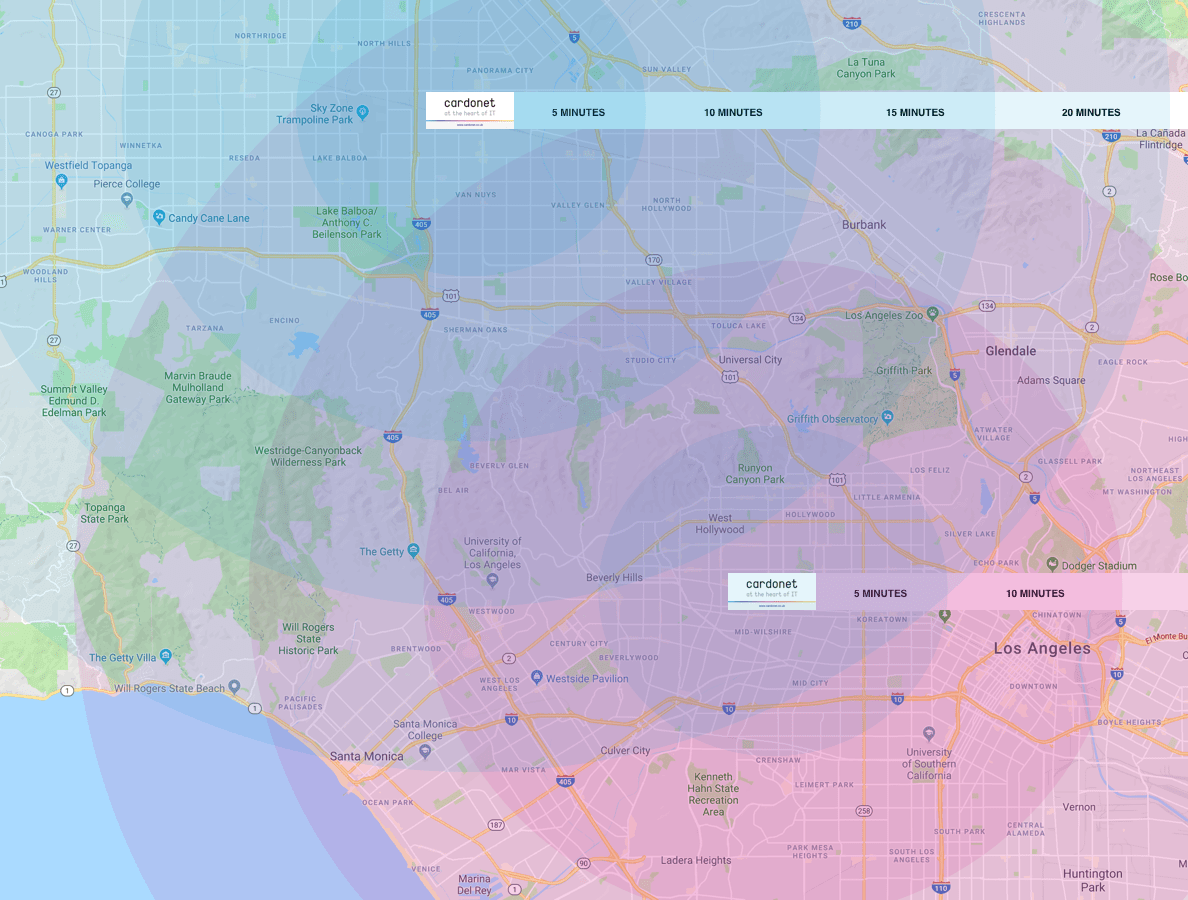 IT Support Map for Los Angeles, California